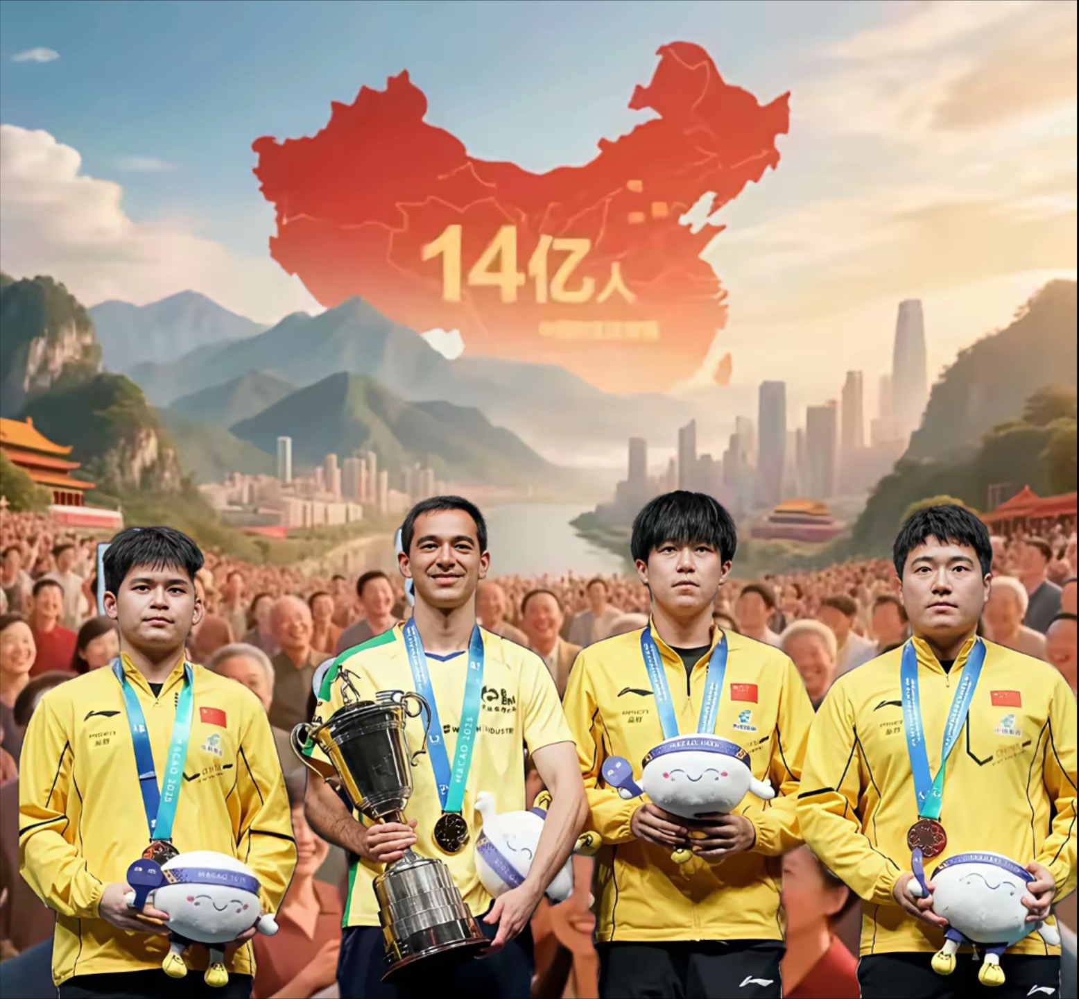激烈角逐中的运动员拼尽全力