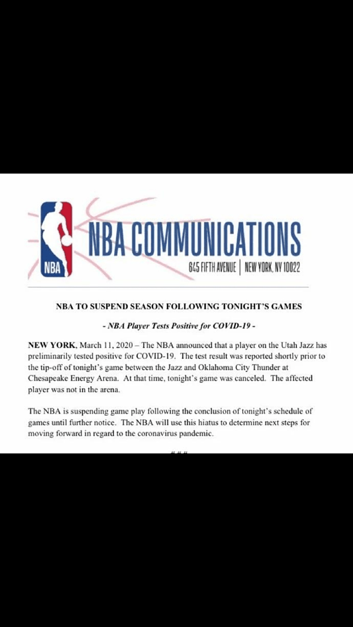 NBA陷入停摆期，联盟计划复赛时间
